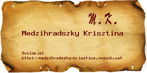 Medzihradszky Krisztina névjegykártya