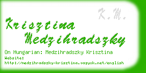 krisztina medzihradszky business card